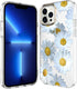 BAISRKE Clear Floral Pattern Case for iPhone 13 Pro, Shockproof Hard Back Cover for Girly Women, 6.1 inch, Daisies