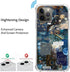 Aesthetic Celestial Sun and Moon Collage Case for iPhone 14 Pro Max, Dark Blue TPU Bumper Cover for Girls Boys