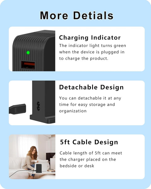 VPSUN USB Charger 6 Port 50W Multi USB Tower Charging Station for Multiple Devices, Black, for iPhone 15/14/14 Pro/14