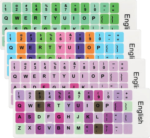 Mozeat Lens 4PCS English Keyboard Replacement Letter Stickers Universal Keyboard Sticker Matte English Keyboard