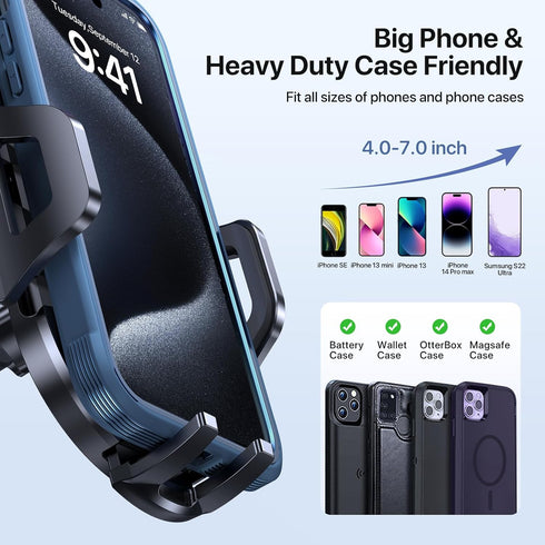 Car Phone Holder Mount, Upgraded Vent Clip, Universal Phone Holders for iPhone, Samsung, 4.0-7.0 inches