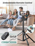 YUMAZLA 71''/180cm Extendable Phone Tripod Aluminum, Portable Stand for Video Recording, Travel Tripod for iPhone/Cell