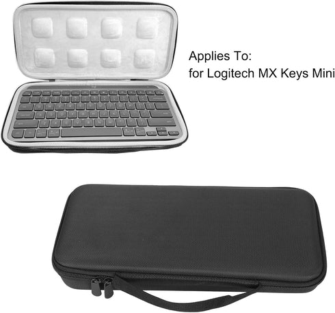 Hard Travel Case for Logitech MX Keys Mini Illuminated Keyboard, Waterproof Shockproof EVA Carrying Storage Bag