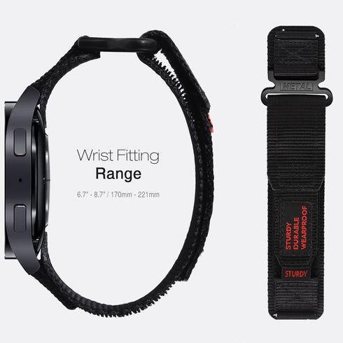 EIGIIS KE3 Smartwatch Bands Compatible, 22mm Rugged Nylon Sports Strap with Woven Loop Design for Military Smart Watch