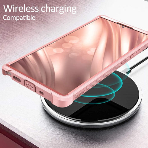 Dexnor for Galaxy Note 20 Ultra Case with Screen Protector, Clear Electroplated Metal 360 Full Body Rugged