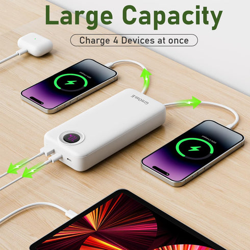GrnOas.E 20000mAh22.5W 5 2 16/15 Plus/15 More(1 Pack,Pearl Portable Charger Fast Charging Power Bank, Cell Phone