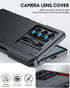 Vizvera Black Shockproof Silicone Wallet Case for Samsung Galaxy Z Fold 6, RFID Cards Holder, Camera Cover