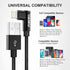 90 Degree Right Angle iPhone Charging Cable 10ft 2-Pack, Nylon Braided Lightning Charger for iPhone 14, 13, 12, 11, Pro
