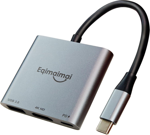 eqimaimai USB C to HDMI Multi-Port Adapter(4K@120HZ) with 100w PD,USBC Laptop Docking Station