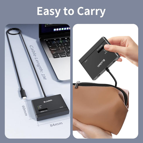 M.2 NVMe SSD Enclosure Adapter, Type-C 10Gbps to M.2 and SATA Hard Drive Reader, Compatible with M Key Sizes