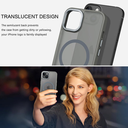 BENTOBEN Magnetic Case for iPhone 13 & 14, Compatible with Magsafe, Slim Shockproof Protective Cover, Gray