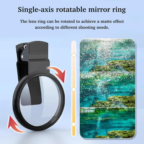 SPHOSWHP 52mm 17/16/15/14/13 Clip-On CPL Phone Camera Lens Filter, Polarizer Circular Filter, Ultra Slim Multi- Coated
