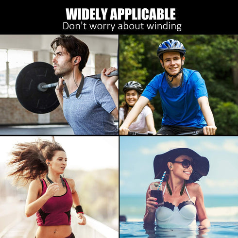 RoomyRoc Bluetooth Headphones, Wireless Neckband Headset with Retractable Earbuds, Sports Noise Cancelling