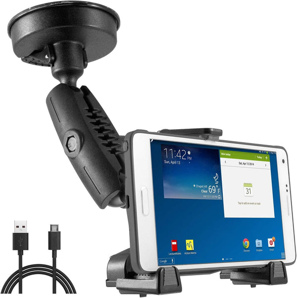 iBOLT xProDock NFC Bizmount - Phone Holder/Mount with Heavy Duty Suction Cup Base and 1.5m USB-C Cable for Windshield,