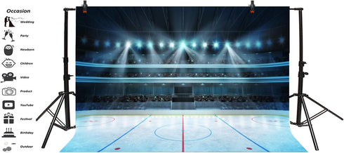 Ice Hockey Sport Photography Backdrops, Yeele 5x3ft Stadium Sports Match Background for Newborn Photos