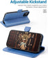 OCASE iPhone 13 Wallet Case - Light Blue PU Leather Flip Folio, RFID Blocking, Card Holders, Shockproof TPU, 6.1" 2021.