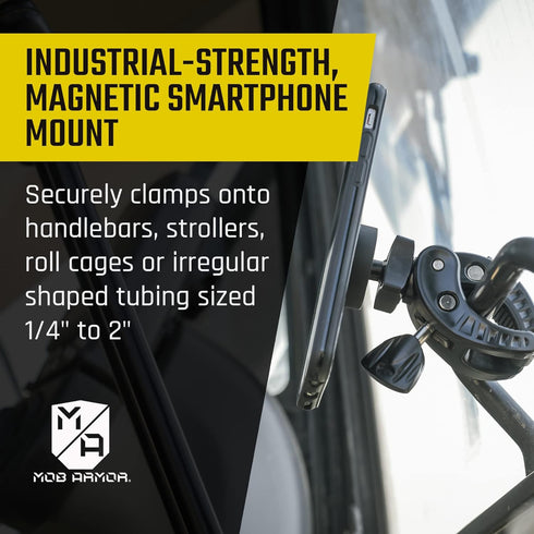 Mob Armor MobNetic Claw - 360° Rotation Bar Mount for Golf Carts, Strollers, Universal Car Magnetic Phone Mount