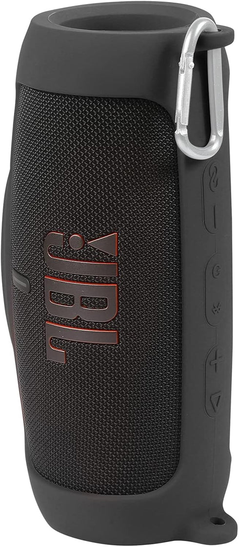 for JBL Charge 5 Waterproof Bluetooth Speaker Silicone Cover Case, Portable Travel Case with Carabiner, Protective Skin