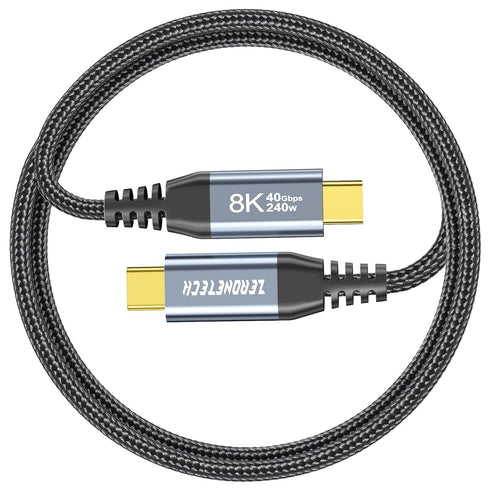 USB C to USB C 3.2 Cable 3.3FT, 40Gbps Data Transfer 8K@60Hz USB C Monitor Cable for Video, 240W PD Fast Charging for