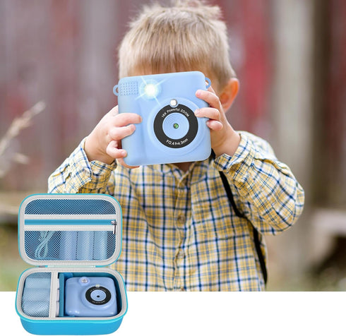 Kids Camera Case Compatible with Esoxoffore, Dududragon, Bofider, Instant Print Camera Storage, Blue