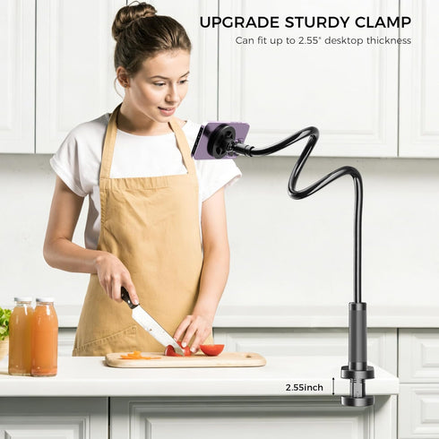 Voinap 360 17 16 15 14 13 12. Magnetic Gooseneck Phone Holder for Bed, Flexible Long Arm Overhead Phone Mount