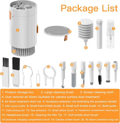 20 in 1 Multifunctional Cleaning Kit for Apple AirPods, iPhone, iPad, Camera Lens, Laptop, Electronic Products