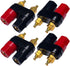 CESS Dual Binding Post 4mm Banana Socket, 2 Way Gold-Plated Speaker Binding Posts, 4 Pack