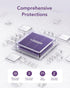 VEGER Portable Charger 10000mAh for iPhone, Built-in Cables and Wall Plug, Slim Fast Charging Power Bank - Purple