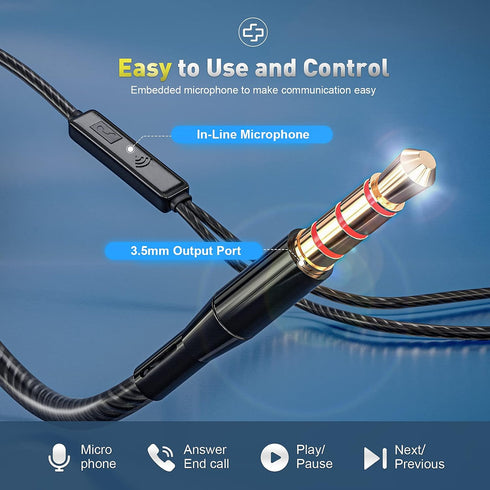 Rayleigh Wired Earbuds 5 Pack, Earbuds Headphones with Microphone, Heavy Bass Stereo Noise Blocking Earphones,