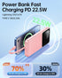 RONEGN 10000mah Pack 5 3 Portable Charger with Built in Cable - Power Bank Fast Charging USB C LED Display Battery