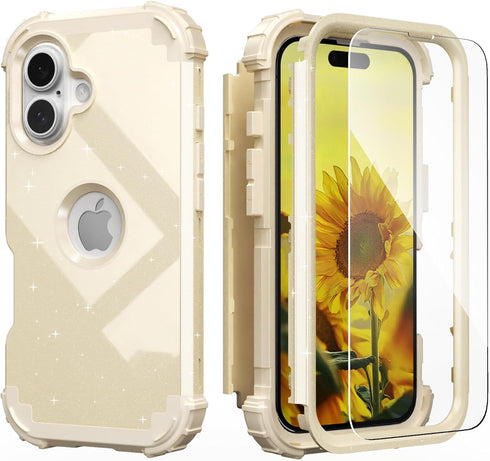 IDweel for iPhone 17 Case with Screen Protector for Women, 3 in 1