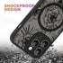 OOK Black Floral Pattern Magnetic Case for iPhone 13 Pro, Compatible with MagSafe, Slim Translucent Matte Protection