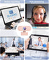 QMKKX 1080P Webcam for pc with Microphone,Full Hd Pink Streaming Web Cam with Mic for Mac Laptop, Small Computer Camera