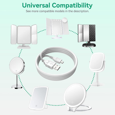 FITE ON 3.3ft S-100 White Micro USB Power Charging Cord Cable Lead Compatible with Sound Oasis White Noise Machine