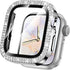 Goton Bling Screen Protector for Apple Watch Case 45mm Series 9 8 7, Double Glitter Diamond Rhinestone Cover