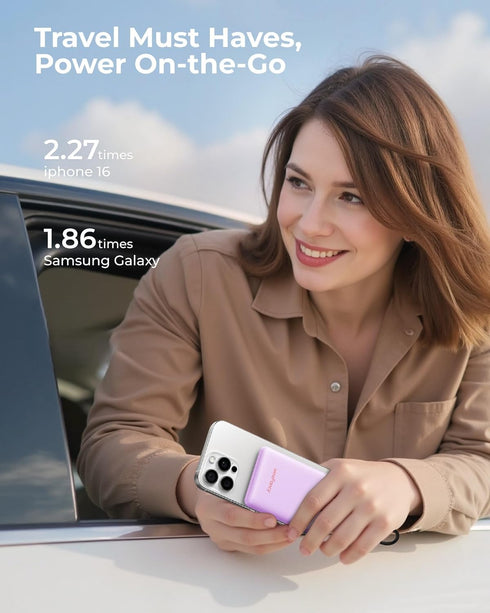 WeeFancy 10000mAh, 20W Pack, 17/16/15/14, Small Portable Charger Mini Power Bank with LED Display, Fast Charging USB-C