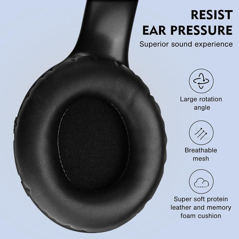 FAAEAL Bluetooth Noise-canceling Headphones Over Ear, 68 Hours Playtime Wireless Headset with Mic, HiFi Stereo Sound