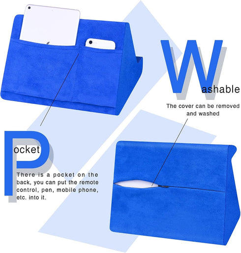 Soft Tablet Stand Pillow with Pocket, Adjustable 3 Viewing Angle, Lazy Holder for Bed Sofa, Compatible with iPads