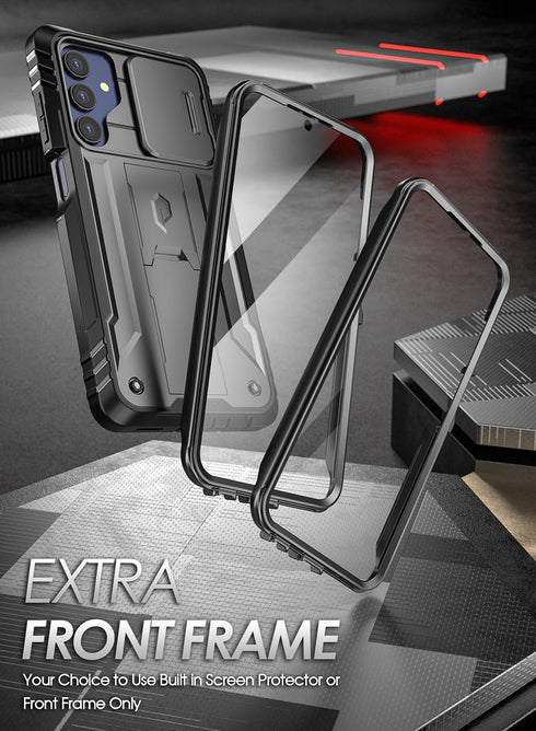 Poetic Revolution Case for Samsung Galaxy A15 5G, Black, Military Grade, 20FT Drop Tested, Full-Body, Kickstand, Screen