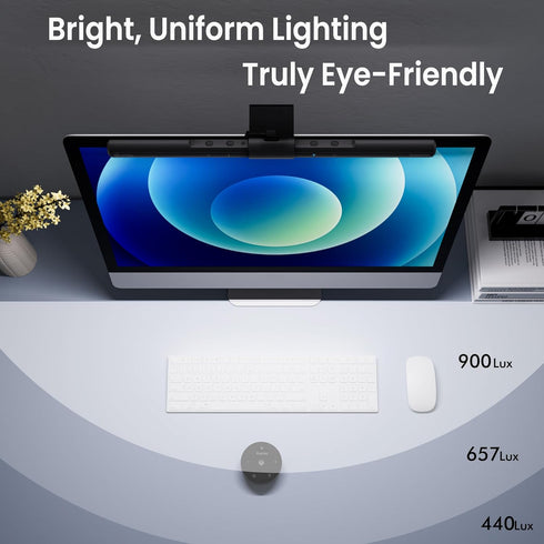 Quntis Computer Monitor Lamp, USB Reading LED Task Light Bar for Eye Caring, Dimmable, Touch Control, No Glare
