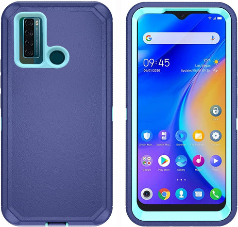 TCL 20XE 5087Z Phone Case - Asuwish Hybrid Rugged Shockproof Hard Protective Drop Proof - Blue