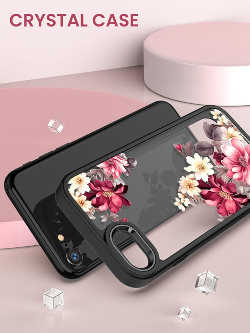 Dretal Case for iPhone SE 2022/2020, iPhone 8/7, Military Grade Drop Tested, Slim Flower Protective Cover, Safflower