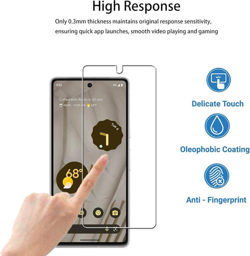 Easy Alignment Frame for Google Pixel 7 5G Tempered Glass Screen Protector 2-Pack + Camera Lens Protector Film