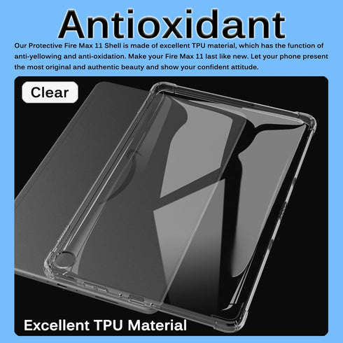 Miimall Clear Case Compatible for Fire Max 11, Scratch-Resistant Shockproof Ultra-Thin Lightweight Flexible Cover