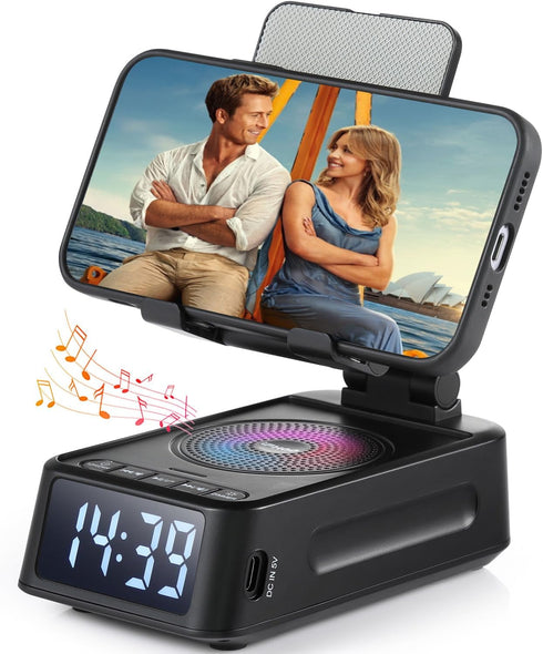 iFkoo Gifts for Men Women, Phone Stand with Bluetooth Speaker&Clock, Birthday Gifts for