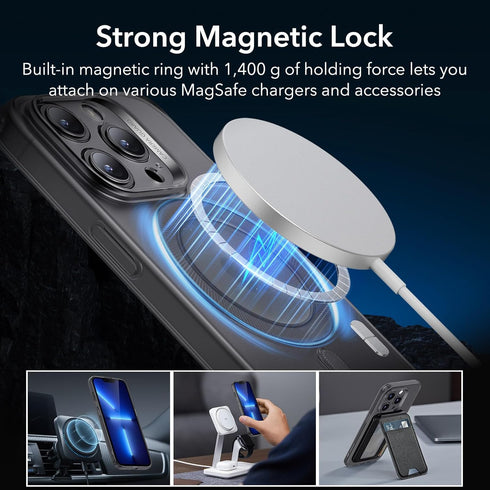 ESR iPhone 13 Pro Case / Compatible with MagSafe / Military-Grade Protection / Frosted Black Magnetic Phone Case