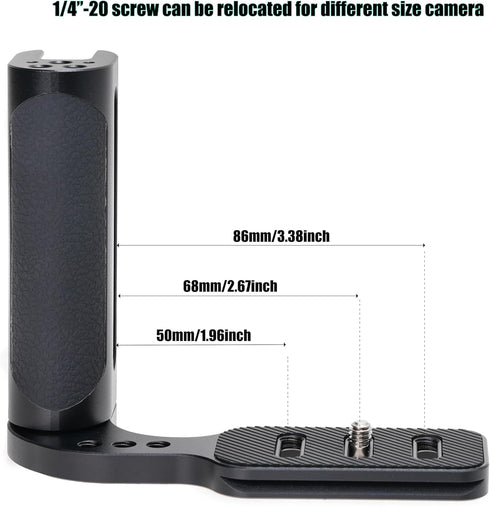 FOTGA 1/4"-20 Universal Side Handle Hand Grip Holder Video Stabilizer with Arca Swiss Base Plate