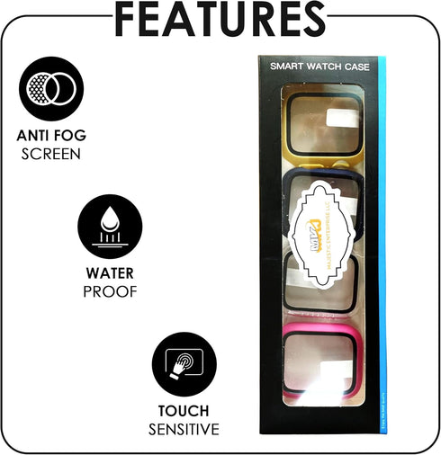 Iwatch Tempered Glass Case Cover, 4pcs in Pack, Series 5/6 40mm, Full Protective Waterproof Bumper Cases, Clear Film