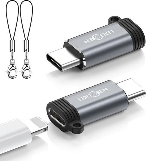 Lightning Female to USB C Male Adapter (2 Pack), Type C Charger Converter for iPhone 15/15 Pro/15 Pro Max, iPad