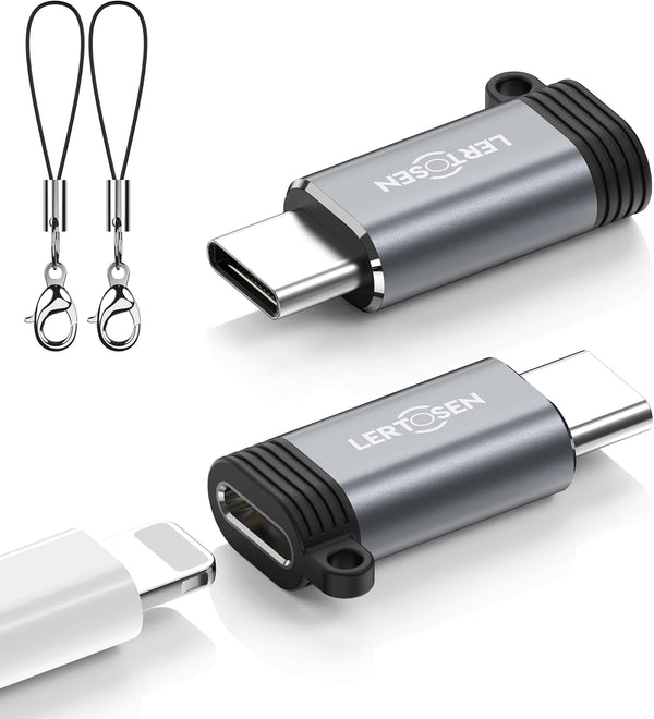 Lightning Female to USB C Male Adapter (2 Pack), Type C Charger Converter for iPhone 15/15 Pro/15 Pro Max, iPad